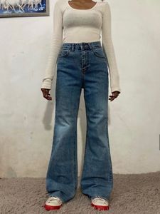 Mid-Waisted Flared Denim Jeans
