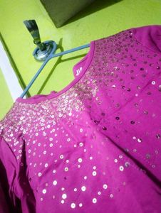 Women's Pink Embellished Tunic Top