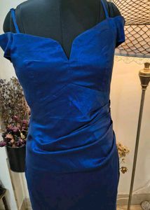 Elegant Royal Blue Ruched Dress
