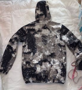 Abstract Print Hooded upper Jacket