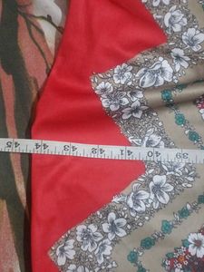 back is same Red Floral Print Dress with f