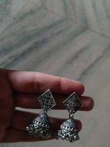 Stunning Jhumka Earrings with Rhinestones