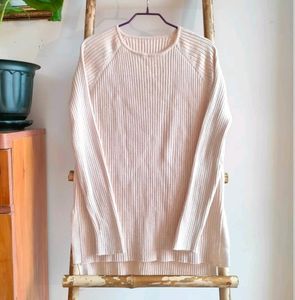 Light Cream Ribbed Sweater