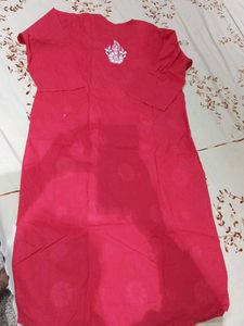 Beautiful Red Kurta with White Embroidery