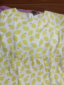 Lemon Print A line dress