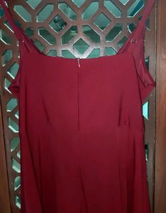 Mid-Split Red Gown