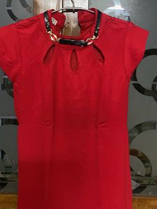 Red Cutout Detail Top