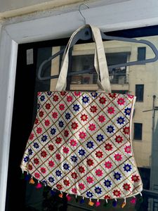 Boho Embroidered Tote Bag