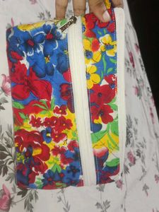 Vibrant Floral Clutch Pouch