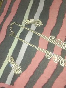 Rhinestone Necklace and Earring Set