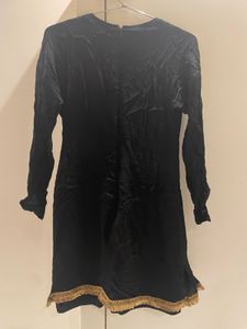 Unique Embellished Black Mini Dress