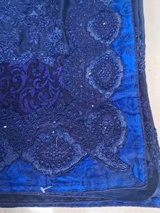 Elegant Blue Embroidered Saree