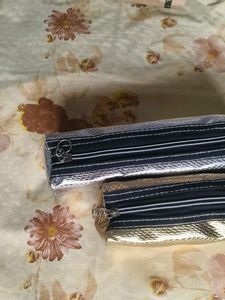 Metallic Cosmetic Pouch Set