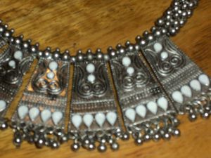 Boho Oxidized Silver Necklace Choker