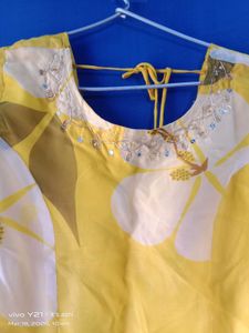 Yellow Floral Ethnic Gown