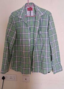 Men's Green Plaid Long Sleeve Shirt