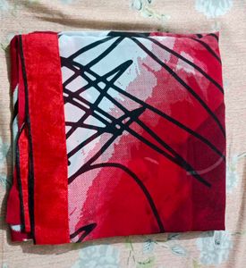 Vibrant Red Abstract Print Saree