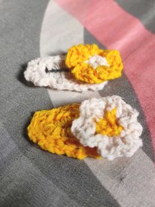 Handmade Crochet Flower Hair Clips🌼