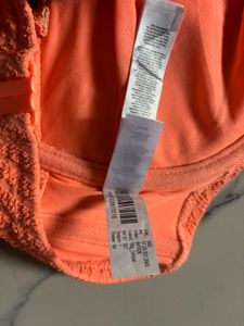 Textured Coral Bikini Top