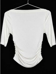 Chic Ruched White Top