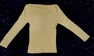 Bright Yellow V-Neck Ribbed Sweater