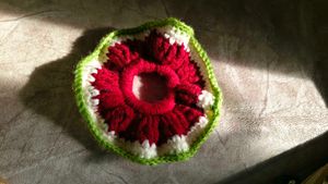 Handmade Crochet Flower Scrunchie