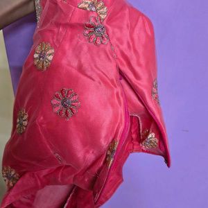 Pink Embroidered Lehenga