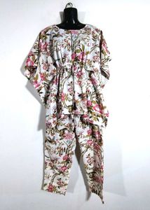 White Floral Print Co-ord Set (Women's)