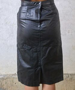 Black Leather Pencil Skirt