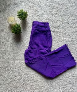 Vibrant Purple Cropped Jeans