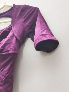 Stylish Purple Cropped Top with open back