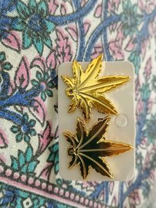 Gold Tone Leaf Charms Set
