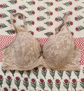 Elegant Beige Lace Bra
