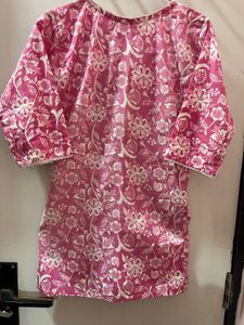 Pink Floral Kurta
