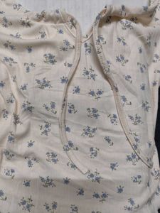 Floral Print Tie-Front Top