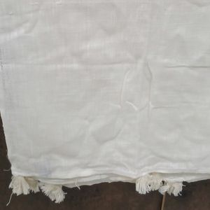 off white khadi stole cum dupaata with tassels at the end. no flaw not used at all