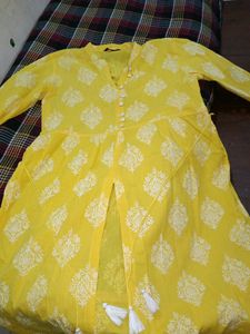Yellow Colour  Frock Suit