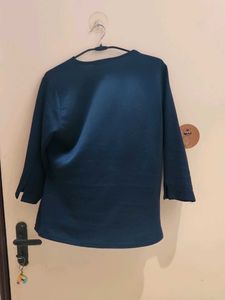 Teal Blue Wrap Style Top