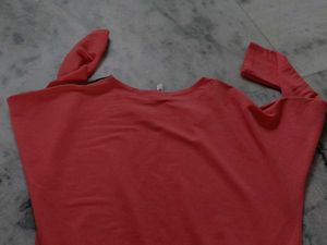 Coral Zip Detail Long Sleeve Top