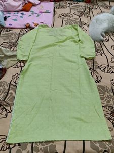 Pista Green Colour Straight Kurti