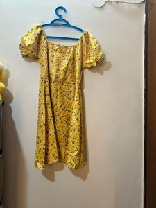 Yellow Floral Mini Dress