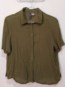 Olive Green Button-Up Shirt