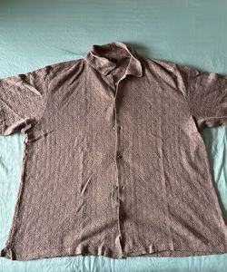 Men's Textured Short Sleeve Button-Up Shirt