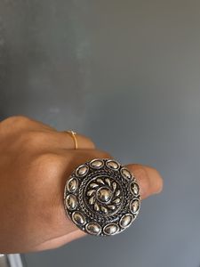 Oxidized Silver Statement Ring