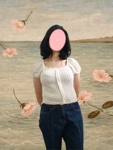 Chic White Smocked Puff Sleeve Top