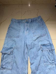 Light Wash Cargo Jeans