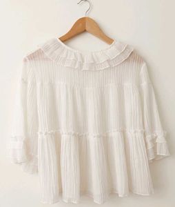 White Ruffled Collar Blouse