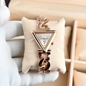 Guess Triangle Watch - Gold Chain Model for ladies
