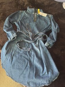 Denim Dress with Belt