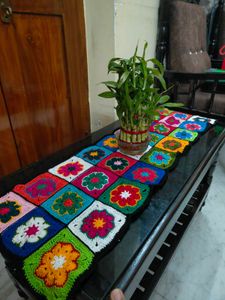 Multicolor Crochet Table Runner